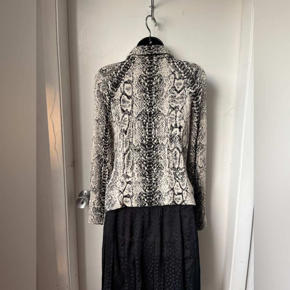 St. John Black White Knit Python Pattern Blazer J… - image 5
